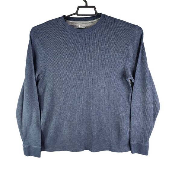 Mens Blue Members Mark Soft Wash Thermal Shirt Crew Neck Long Sleeve Size L - Picture 1 of 11